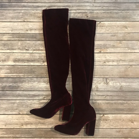 Zara Shoes Zara Velvet Over The Knee Boots Poshmark